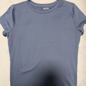 Hollister Women's Short Sleeve Crew Tee - Dusty Blue Gray
